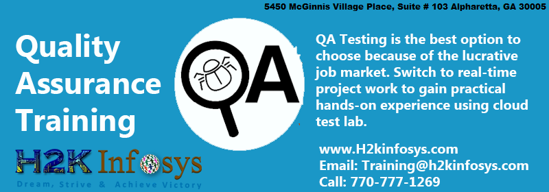 QA Training from H2K Infosys the leading provider
