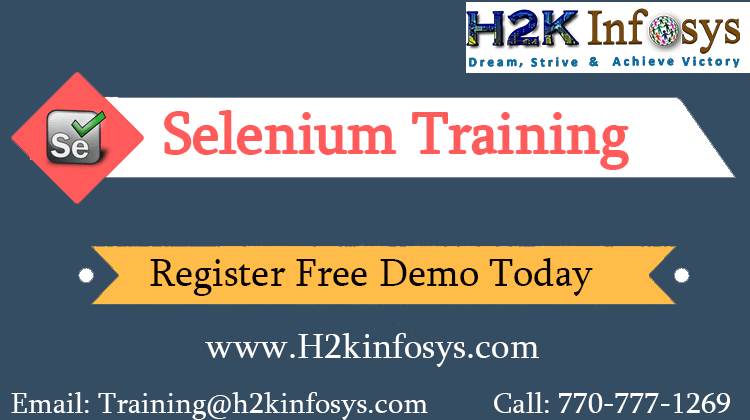Selenium Online Training Course By H2kinfosys
