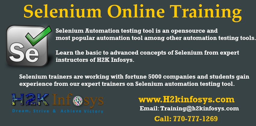 Selenium Webdriver Online Training Course Selenium Webdriver Online Training Course