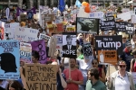 UK, Anti-Trump Protests, hundreds gather in scottish city for anti trump protests, Theresa may