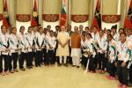 Rio Olympics-bound athletes, Brazil Olympics Indian athletes, modi meets rio olympics bound athletes, India president