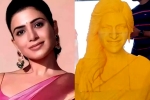 Samantha temple clicks, Samantha temple news, samantha gets a temple from her fan, Hansika